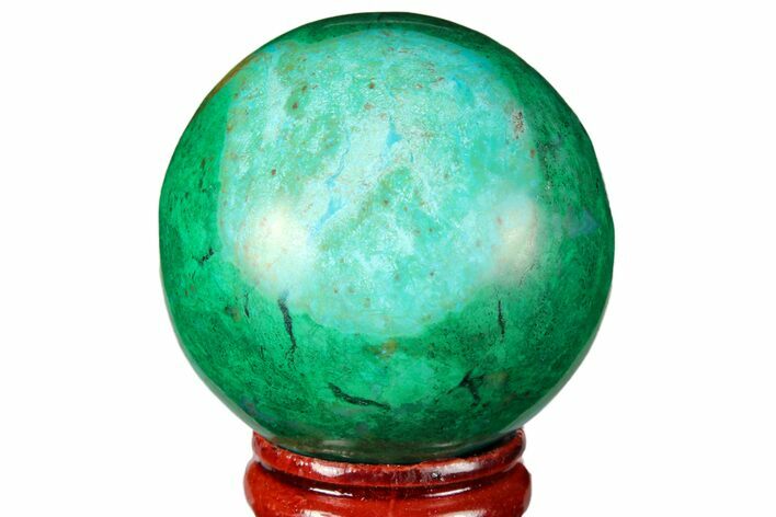 Polished Chrysocolla & Malachite Sphere - Peru #133742